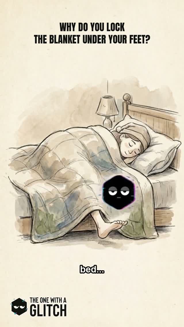 A foot escaping from under a blanket at night.